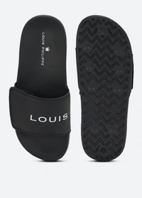 LOUIS PHILIPPE brand Print Slides flip-flops - Black, 9