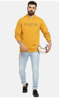 Campus Sutra Hooded Sweatshirt With Central Pocket  - Web Orange, S