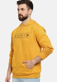 Campus Sutra Hooded Sweatshirt With Central Pocket  - Web Orange, L