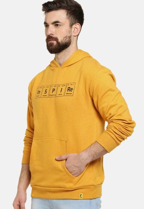 Campus Sutra Hooded Sweatshirt With Central Pocket  - Web Orange, L