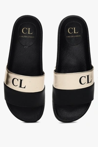 Carlton London Slides With Typography  - Black, 3