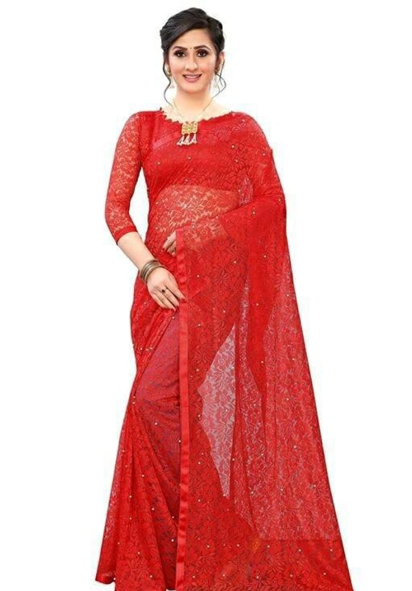 Moti Sarees  - Red, Free Size