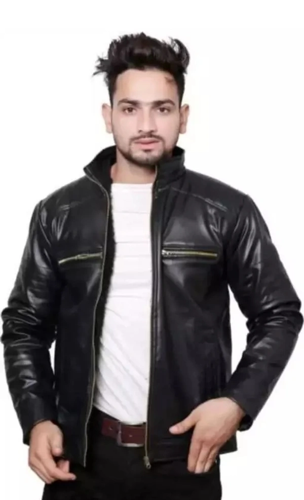 jacket for men/leather jacket - Black, XXL