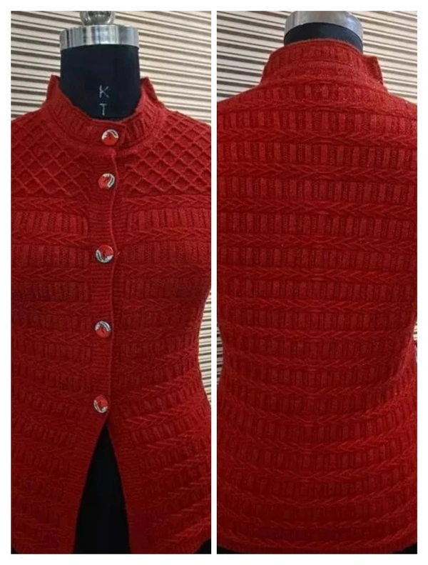 KESHAVI HALF SLEEVE CARDIGANS Sweaters  - M, Red