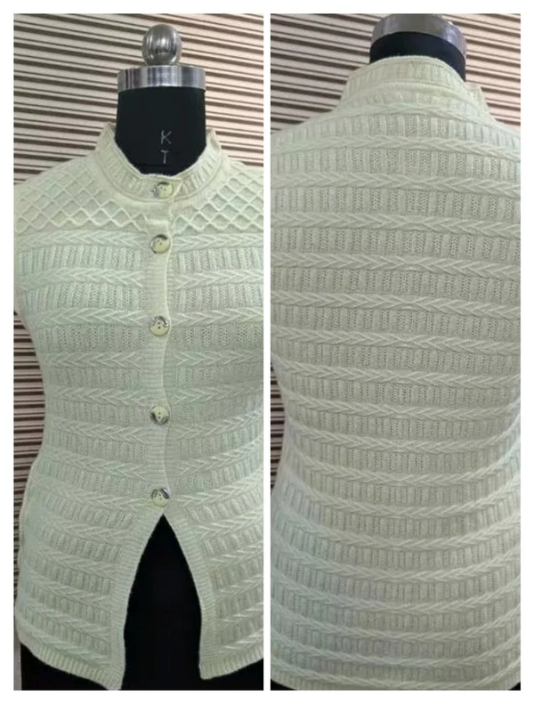 KESHAVI HALF SLEEVE CARDIGANS Sweaters  - Cream, Free Size