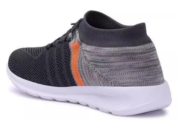 CLYMB AIR SOCKS - 2 NAVY & Grey Mesh Eva Running/Walking/Gym Sports Shoes For Men - IND-8, Gray