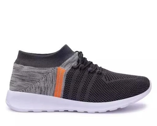 CLYMB AIR SOCKS - 2 NAVY & Grey Mesh Eva Running/Walking/Gym Sports Shoes For Men - IND-10, Gray