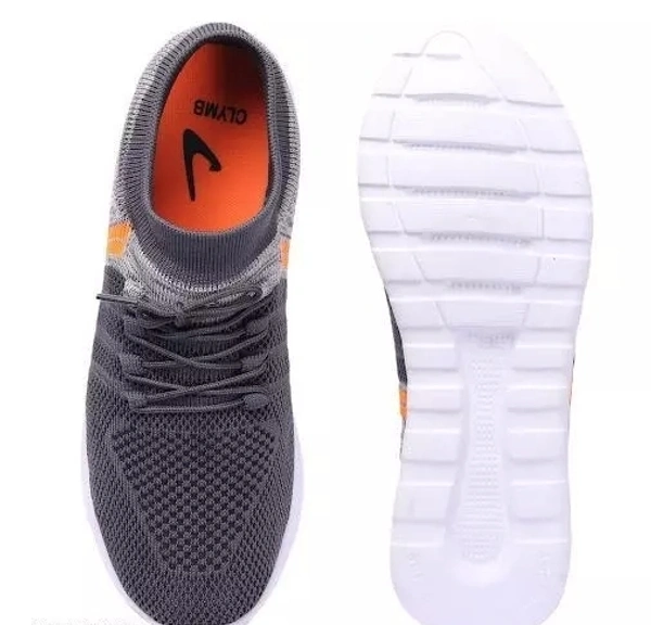 CLYMB AIR SOCKS - 2 NAVY & Grey Mesh Eva Running/Walking/Gym Sports Shoes For Men - IND-10, Gray