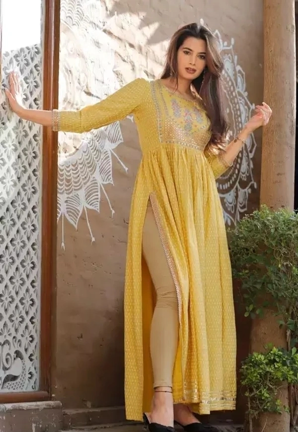 Women's Rayon Kurti - Festival, L