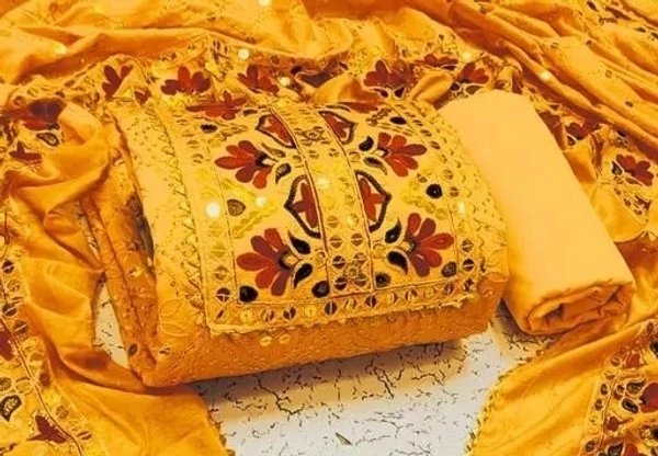 GULABJAMUN HIT HEAVY DOUBLE SEQUENCE WORK DESIGN Suits  - Yellow Orange, Unstitched