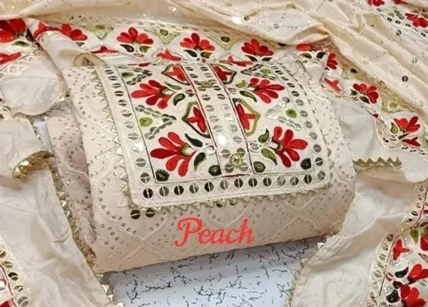 SARTHI CREATION Present new Heavy Dress suit and Premium Quality Material  For Women - Unstitched, Peach