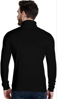 Flier Solid Men High Neck T-Shirt , Black T-Shirt - Black, M