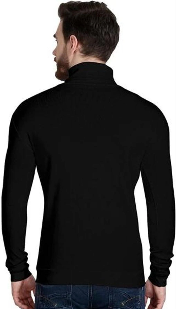 Flier Solid Men High Neck T-Shirt , Black T-Shirt - Black, M