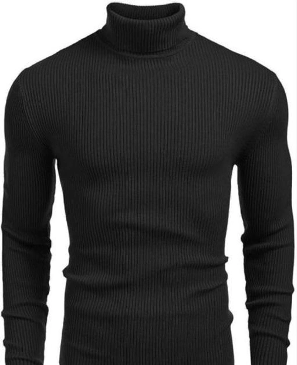 Flier Solid Men High Neck T-Shirt , Black T-Shirt - Black, M