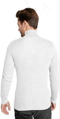 Flier Solid Men High Neck T-Shirt , Black T-Shirt - White, M