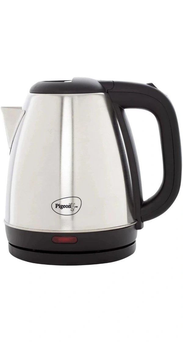 Pigeon Electric Kettle with Stainless Steel Body, 1.5 litre, used for boiling Water, making tea and coffee, instant noodles, soup etc. 1500 Watt (Silver) - Gallery, 1.5 Litres