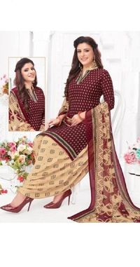 Synthetic Crepe Aagyeyi Drishya Trendy Salwar Suits & Dress Material  - Un Stitched, Maroon
