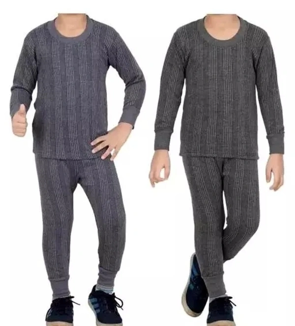 Kids Striped Thermal Winter Innerwear /Thermal top & Bottom set (2 Set Combo) - 0-6 Months