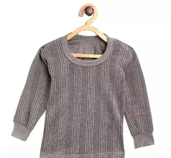 Kids Striped Thermal Winter Innerwear /Thermal top & Bottom set (2 Set Combo) - 18-24 Months