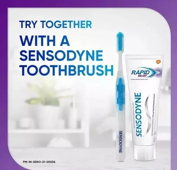 Sensodyne Rapid Relief Toothpaste(80 g x 3)Combo Pack + Sensodyne Sensitive Toothbrush (2+1 Pack)