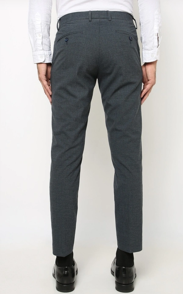 NETPLAY Checked Slim Fit Flat-front Trousers For Men - Trout, 38