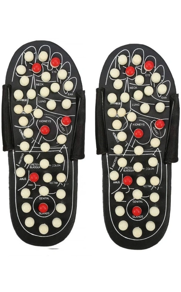new yoga Paduka Pressure Points Acupressure Slippers Therapy Massager Full Body Relaxer For Men and Women Pack Of 1 - Black, 6