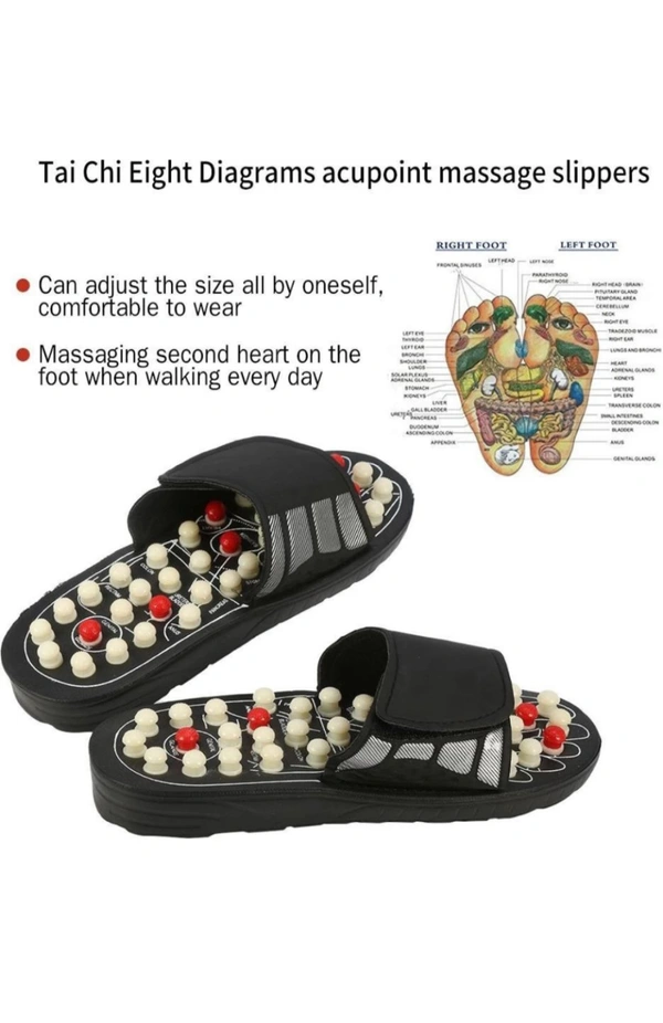new yoga Paduka Pressure Points Acupressure Slippers Therapy Massager Full Body Relaxer For Men and Women Pack Of 1 - Black, 8