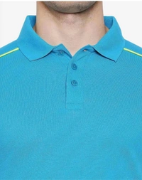 LEE COOPER  Men Solid Polo Neck Blue T Shirt 👕 - Pelorous, L