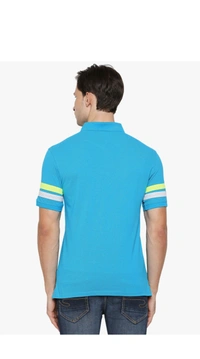 LEE COOPER  Men Solid Polo Neck Blue T Shirt 👕 - Pelorous, XL