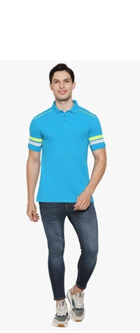 LEE COOPER  Men Solid Polo Neck Blue T Shirt 👕 - Pelorous, XXL