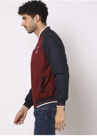 JOHN PLAYERS Colourblock Slim Fit Bomber Jackets For Men  - Solid Pink, L