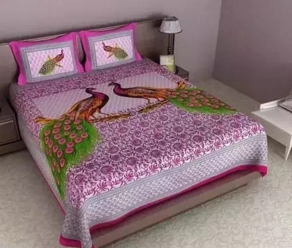 Jaipuri Bedsheet - Queen, Blush Pink