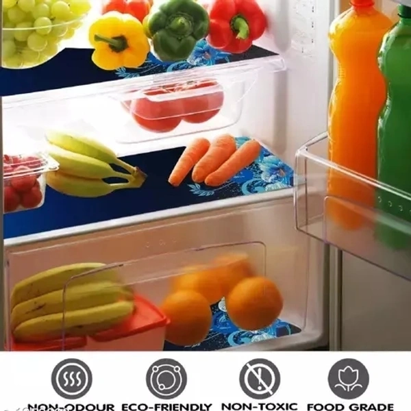 LooMantha Combo Pack of 1 Pc Fridge Top Cover, 1 Pc Handle Cover, 3 Pc Fridge Mat  - Free Size