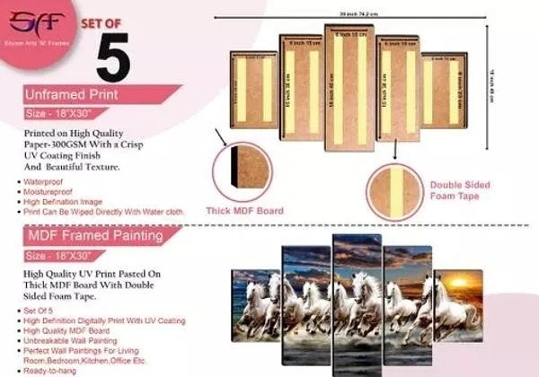 SAF Set of 5 Islamic Haz Makka madina Religious modern art Home decorative gift item Large Panel Painting 18 Inch x 30 inch