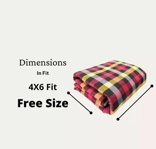 Premium Cotton Mattress Zip Cover / 4x6 Mattress Protector / Free Size / Amazing Multicolor Check Design (Ayra Merchandise)