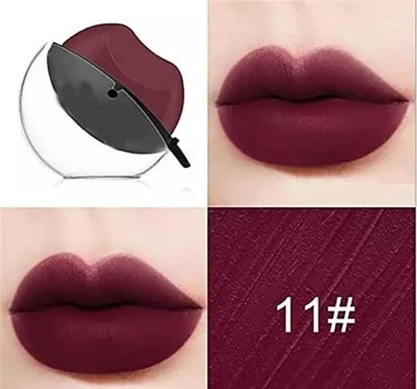 Apple Shape Lazy Quick Matte Lipstick Long-Lasting Wear Non-Stick Cup Not Fade Waterproof Lip Gloss,Velvet Matte Lipstick Pack of 2 (Red,Maroon)