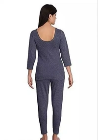 Thermal Wear for Women/Ladies/Girls Winter Thermal Set Poly Cotton Top   - M