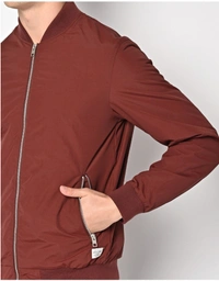 Jack & Jones Zip-Front Bomber Jacket with Insert Pockets - Lotus, XL