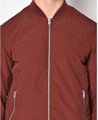 Jack & Jones Zip-Front Bomber Jacket with Insert Pockets - Lotus, XXL