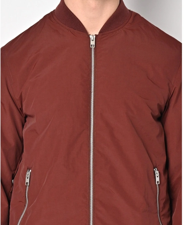 Jack & Jones Zip-Front Bomber Jacket with Insert Pockets - Lotus, XXL