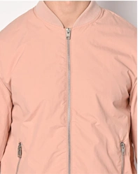 Jack & Jones Zip-Front Bomber Jacket with Insert Pockets - Cameo, XL