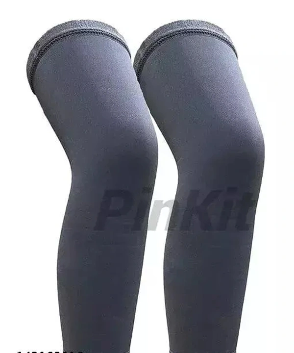 PinKit  Soft & Warm Cozy 100% Super Hot Fully Stretchable Best Quality Velvet Fleece KNEE CAP Socks for Ladies/Girls/Women (Pack of 1 Pair) - Grey