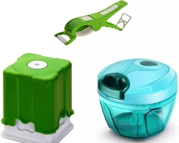 Compact Vegetable Chopper AND 2 in 1 Vegetable & Fruit Multi Cutter AND Potato Finger Chips and French Fries Cutter
