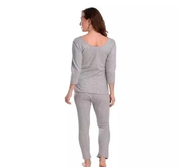 Thermal Wear for Women/Ladies/Girls Winter Thermal Set Poly Cotton Top   - L