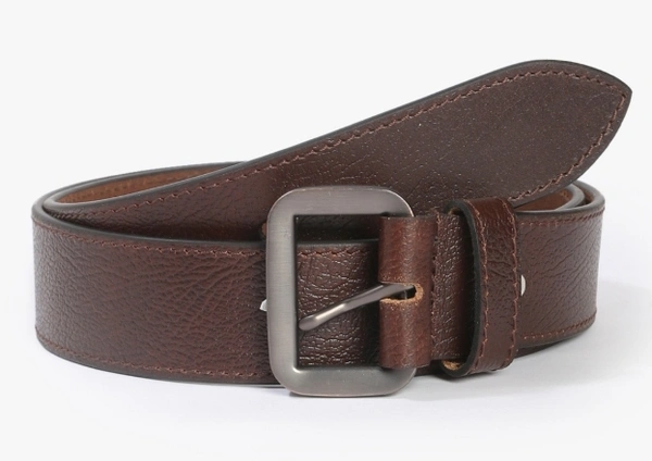 DNMX Textured Classic Belt with Buckle Fastening - Carnaby Tan, L, Leather