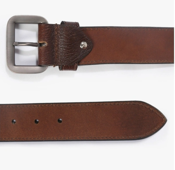 DNMX Textured Classic Belt with Buckle Fastening - Carnaby Tan, L, Leather