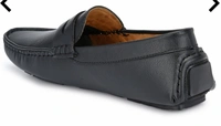 Round-Toe Slip-On Loafers - Black, 8