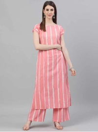 Women Kurta and Palazzo Set Viscose Rayon - Sundown, L, Rayon