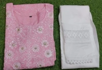 Women Kurta and Pant Set Cotton Blend - Sundown, L, Cotton Blend