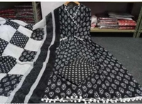 Women Kurta and Pant Set Cotton Rayon - Black, XL, Rayon